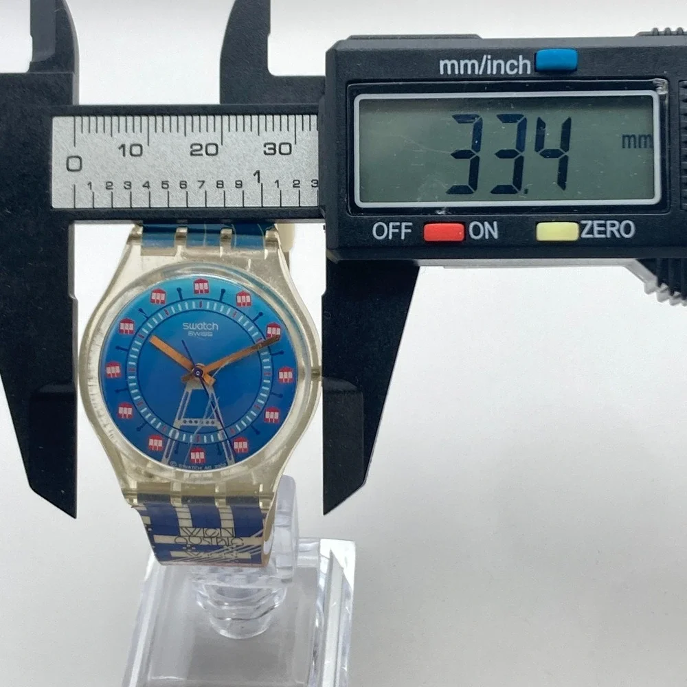 Swatch Time For Vienna Watch 33mm Gent Blue Swiss Made GZ179 New Battery 8.5